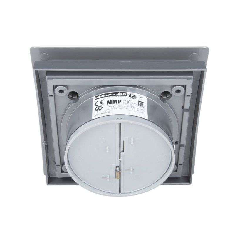 Вытяжной тонкий вентилятор для ванн ММ-Р 06 металл овал 90 м³/час с обратным клапаном металл