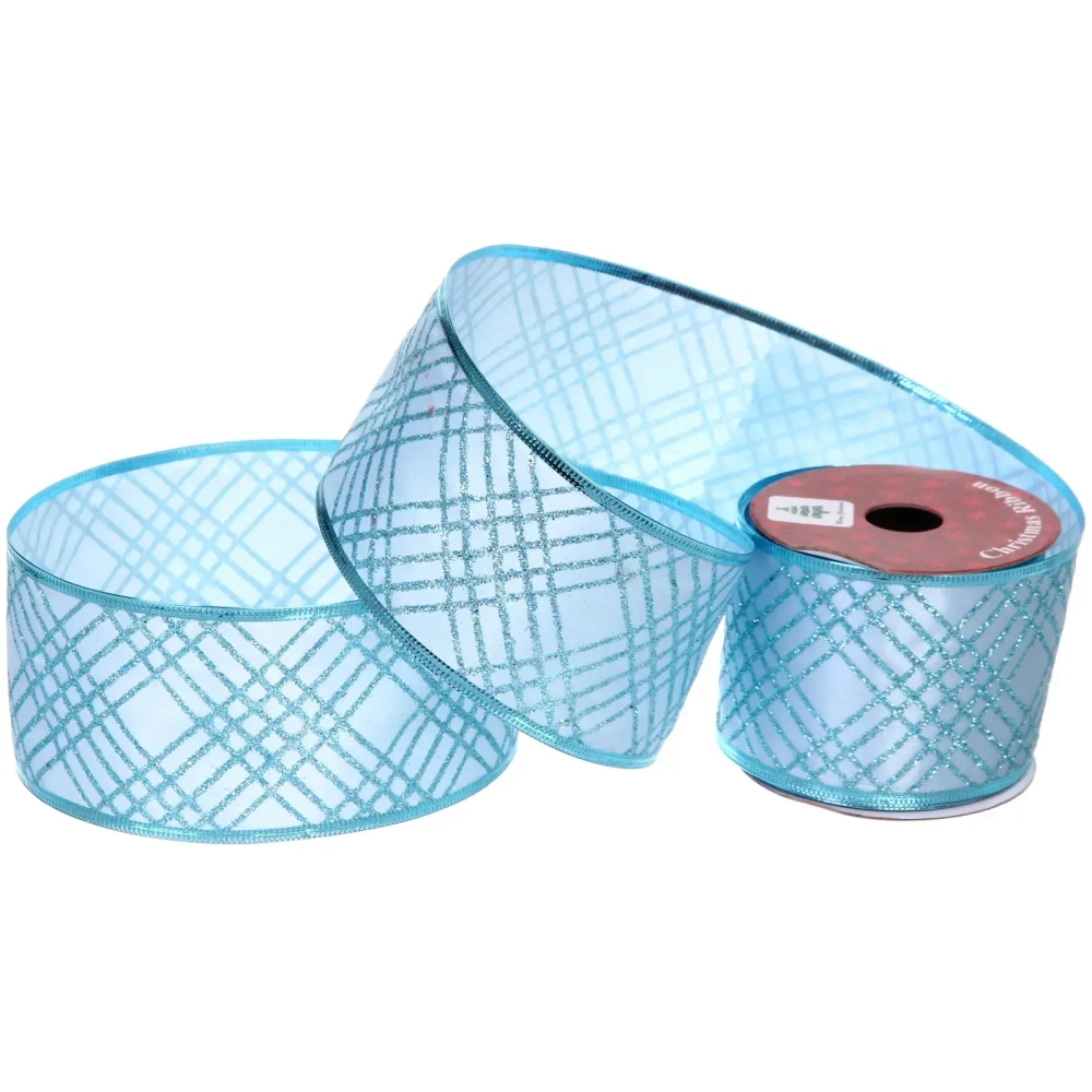 Лента для декорирования «Таинственая паутина» 6,3 см, 2,7 м, Голубой
