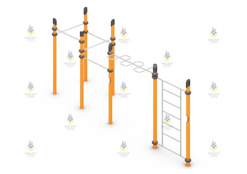 Воркаут «5 турников, шведская стенка и рукоход «зигзаг»