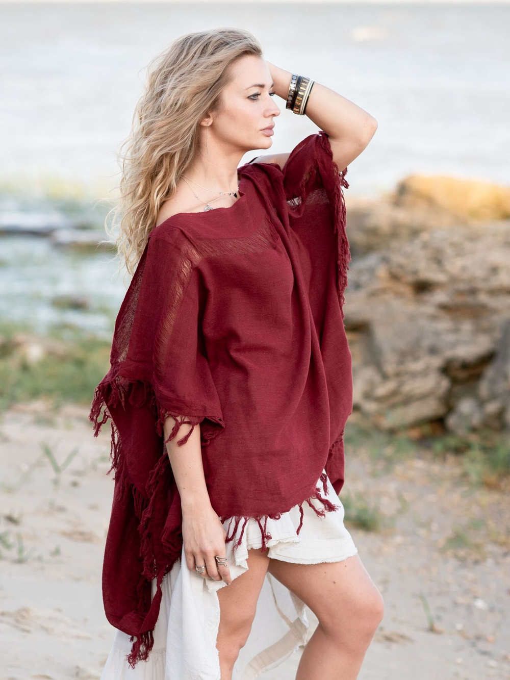 Топ-пончо Chintamani (красный)