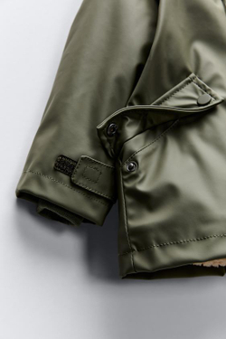 ZARA ДОЖДЕВИК С ПОДКЛАДКОЙ WATER REPELLENT, ПЫЛЬНЫЙ ХАКИ