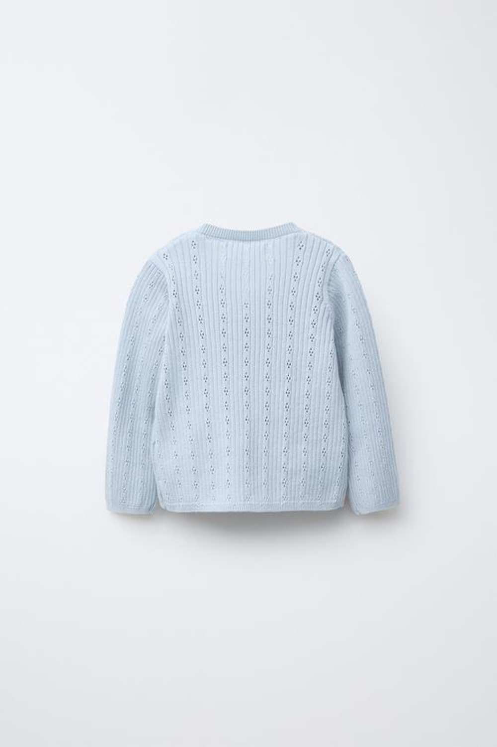 ZARA КАРДИГАН АЖУРНОЙ ВЯЗКИ, ГОЛУБОЙ