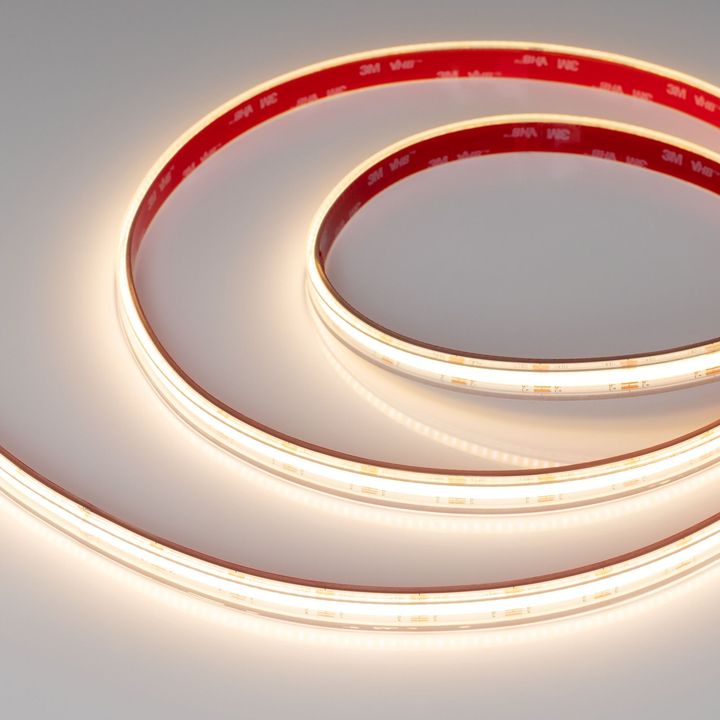 Светодиодная лента герметичная Arlight 23W/m 640LED/m CSPSMD от теплого дневного до холодного 5М COB-PS-X640-12mm 24V 039965