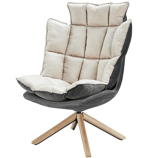 Кресло Husk бежевое с серым