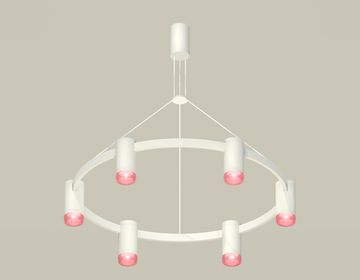 Комплект подвесного светильника с композитным хрусталем 6*GU5.3 XB9021201/6 SWH/PI белый песок/розовый (С9021, N6152)Techno DIY System Complects Ambrella
