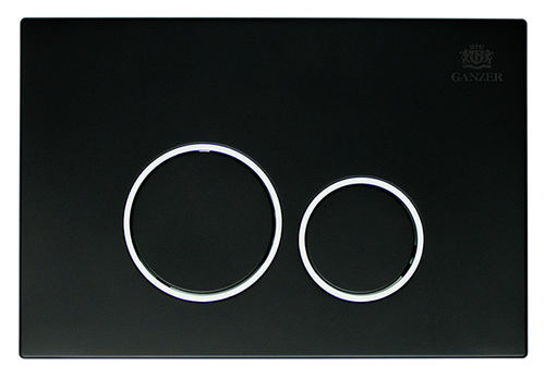 Кнопка для инсталляции с КРУГ. клав. (ЧЕРНЫЙ МАТ.)  GANZER  (24/1шт)