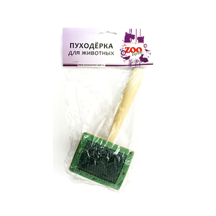 Пуходерка ZOOEXPRESS деревянная большая, без капли - 16,5х8 см