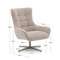 Крутящееся кресло Teryl, бежевый шенилл, серая ножка