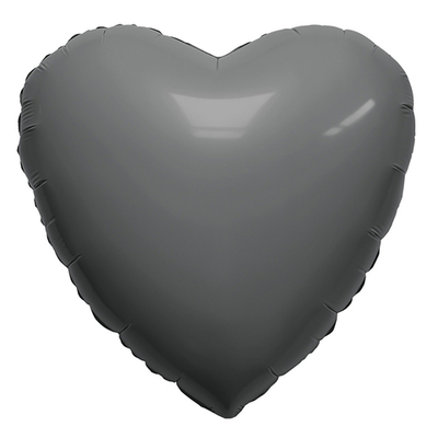 Р  19"/48 см Сердце Графит, фольгированный шар