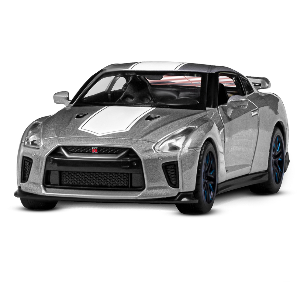 Модель 1:32 Nissan GT-R (R35), серый, откр. двери, свет, звук, инерция