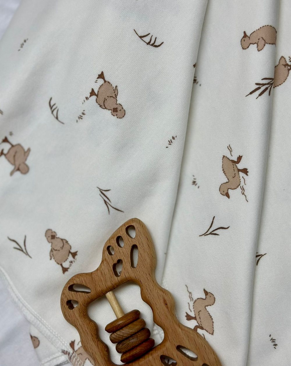 Пелёнка Утята Экрю 85*130 RinaAmari