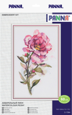 Набор для вышивания "PANNA"C-7364 "Акварельный пион" 19.5 х 29 см