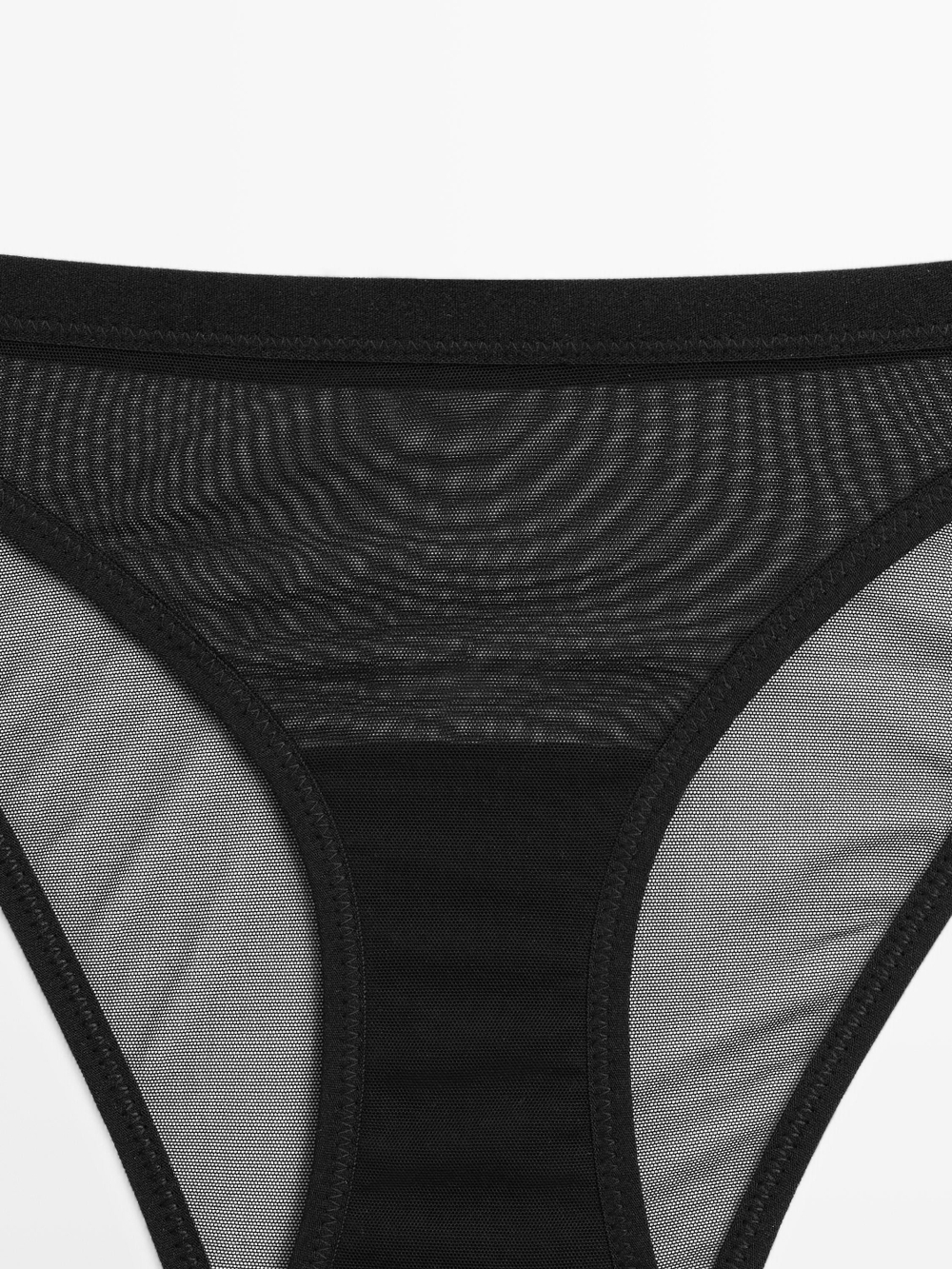 Massimo Dutti Трусы из полупрозрачной сетчатой ткани, черный