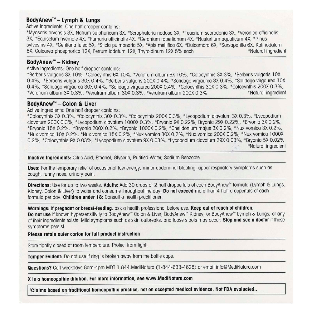 MediNatura, BodyAnew ™, 3 флакона по 50 мл (1,69 жидк. унц.)