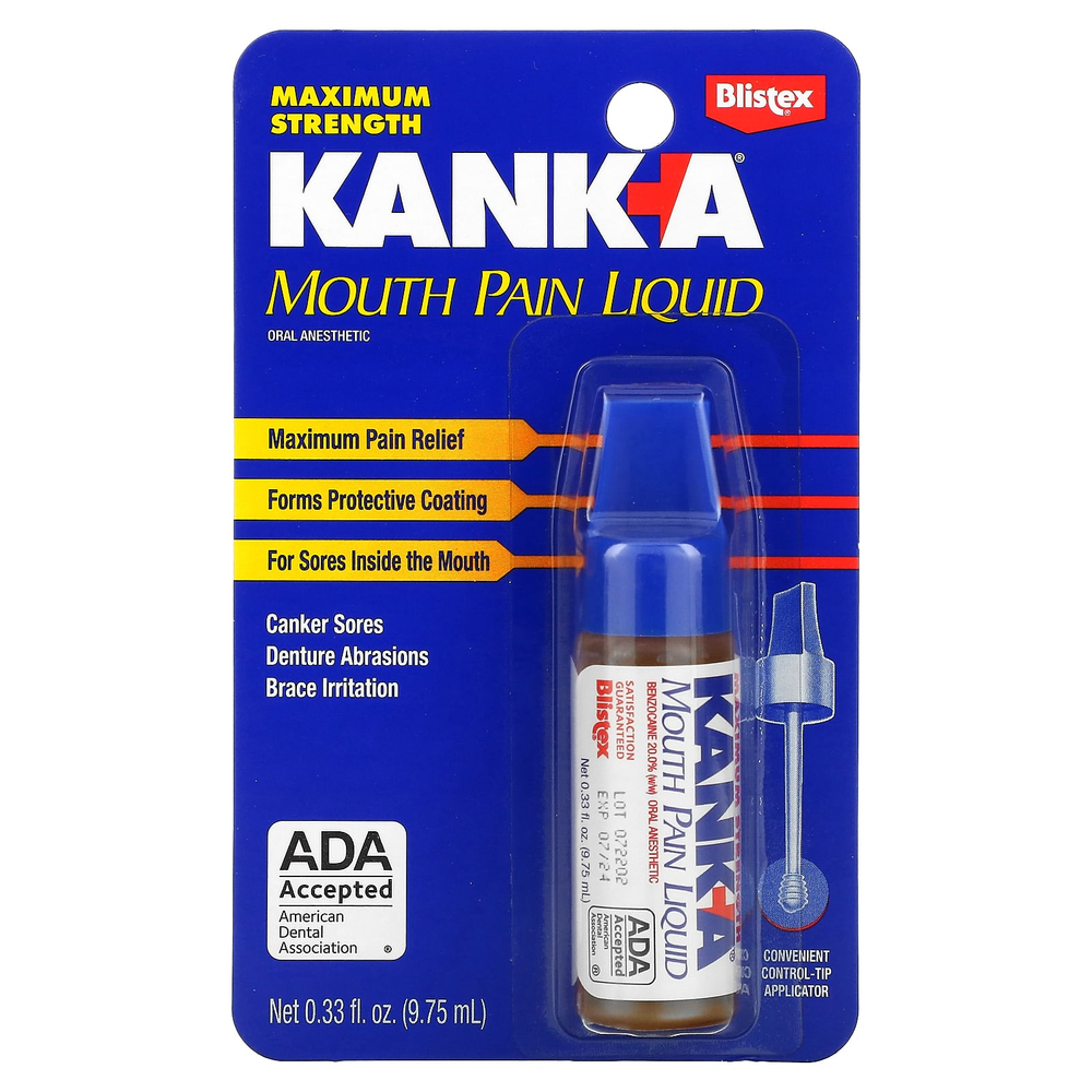 Blistex, Kank-A, жидкость для снятия боли во рту, 9,75 мл (0,33 жидк. унц.)