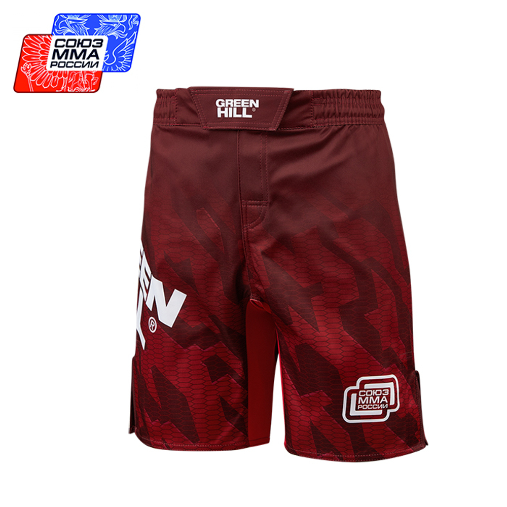 Шорты Green Hill Союз ММА России SHR MMU-034 красный