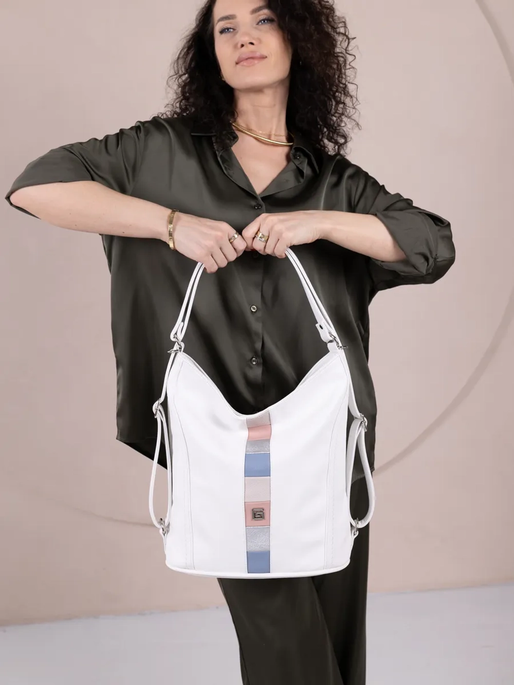 Сумка рюкзак большая через плечо трансформер