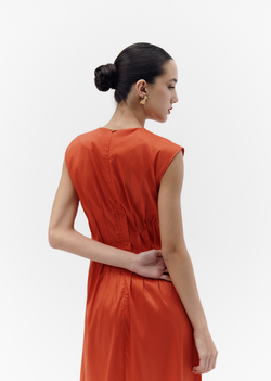 Платье с защипами, м. 2459 красный, р. XS