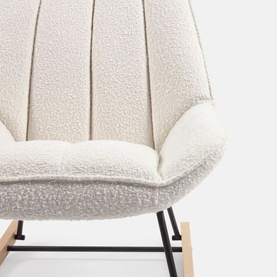 Кресло-качалка Marlina из ткани букле белого цвета Испания