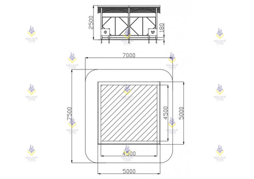 Теневой навес 20 кв. метров
