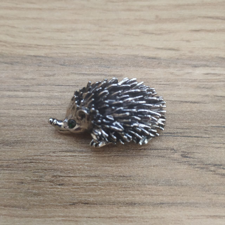 Брошь Еж металл серебристый черненый