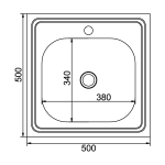 Мойка 50х50 (0,4) вып 1 1/2 MIXLINE 16см