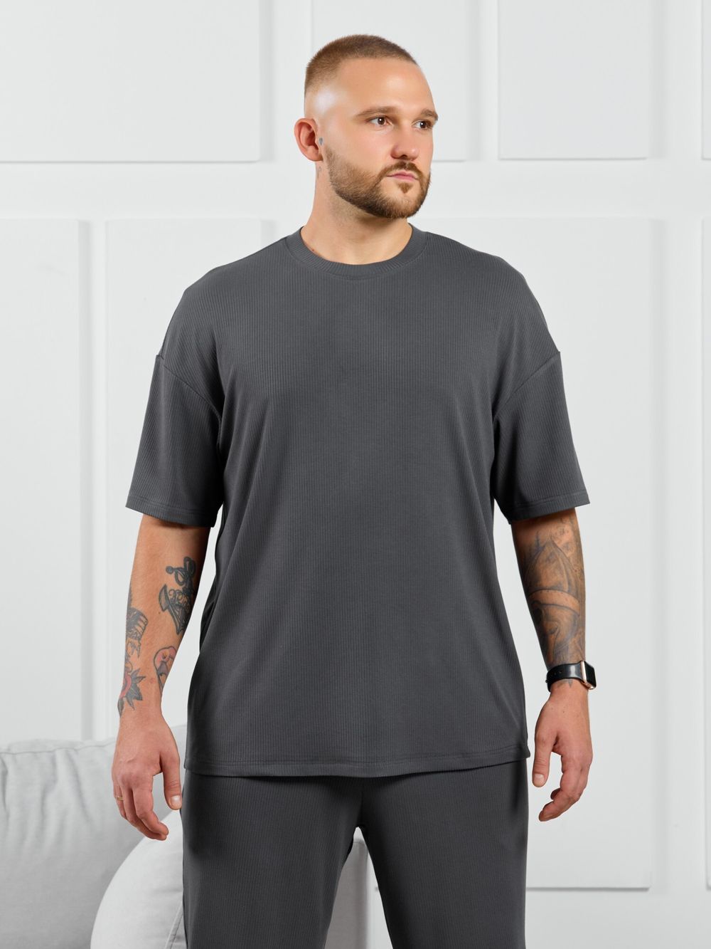 Фуфайка (футболка) мужская  Алессандро-1 Виотекс ГРАФИТОВЫЙ