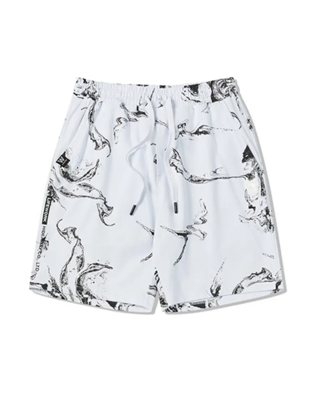 Шорты с принтом "мрамор"