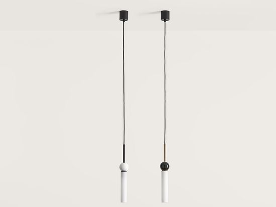 Подвесной светильник Delie золотой металл - черный мрамор