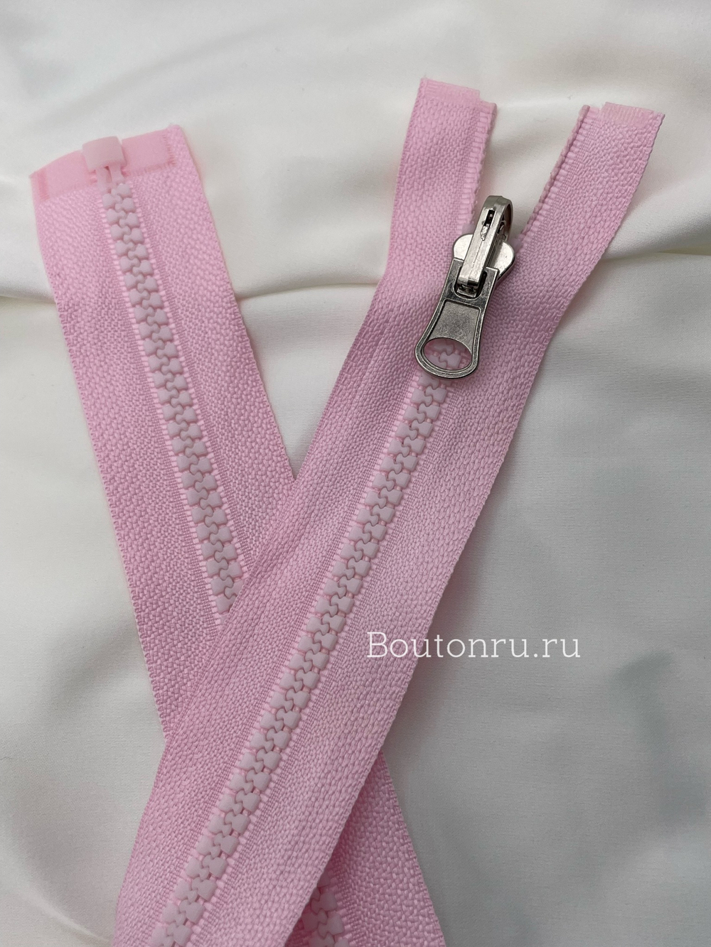 Молния тракторная розовый с перекидным бегунком