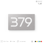 Номер на дверь 379, табличка на дверь для офиса, квартиры, кабинета, аудитории, склада, серая 120х70 мм, Айдентика Технолоджи