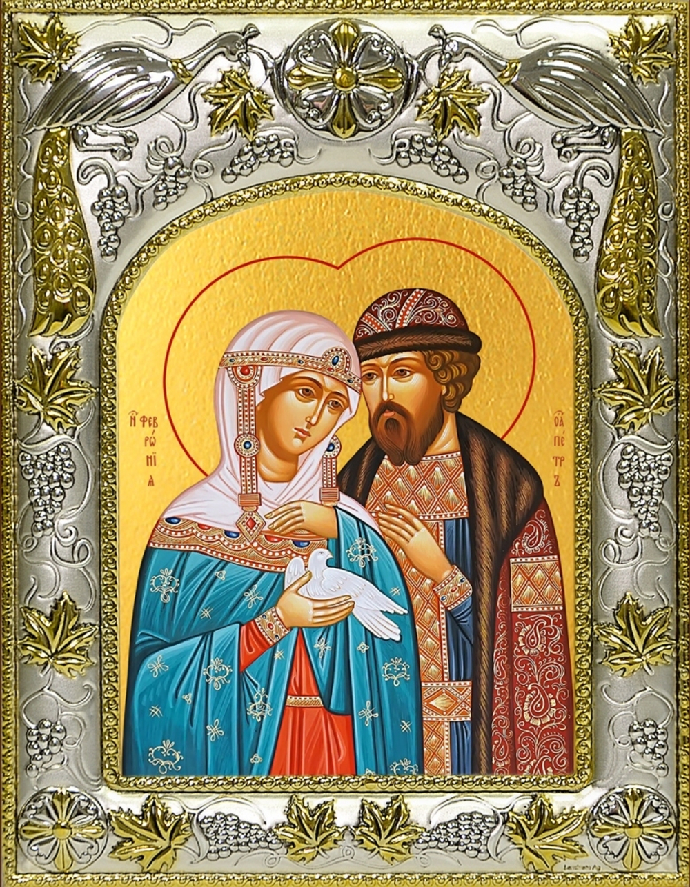Икона "Петр и Феврония Муромские" 14x18 см