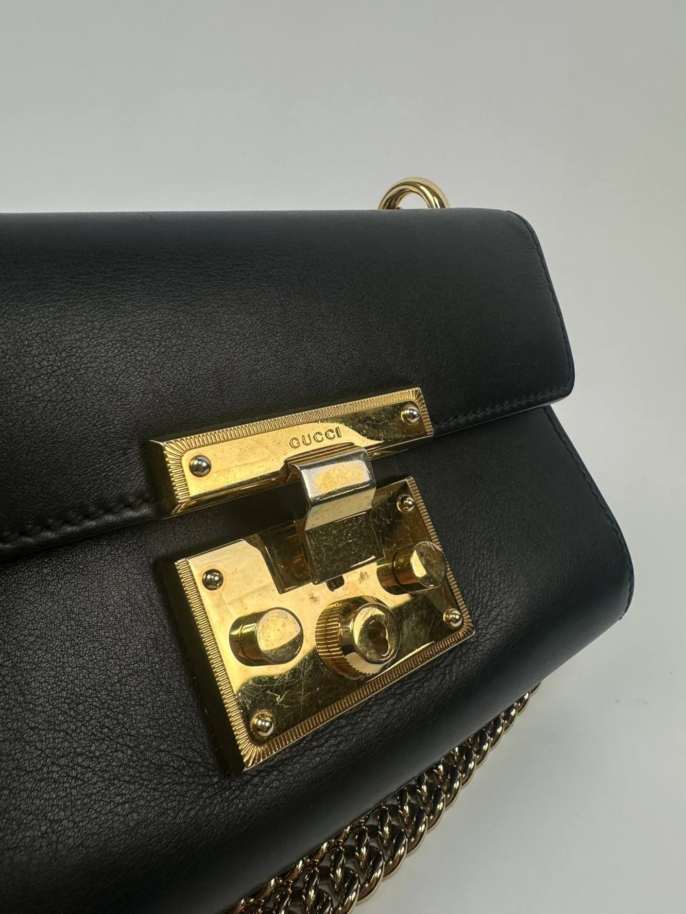 Сумка Gucci Black Leather Small Padlock