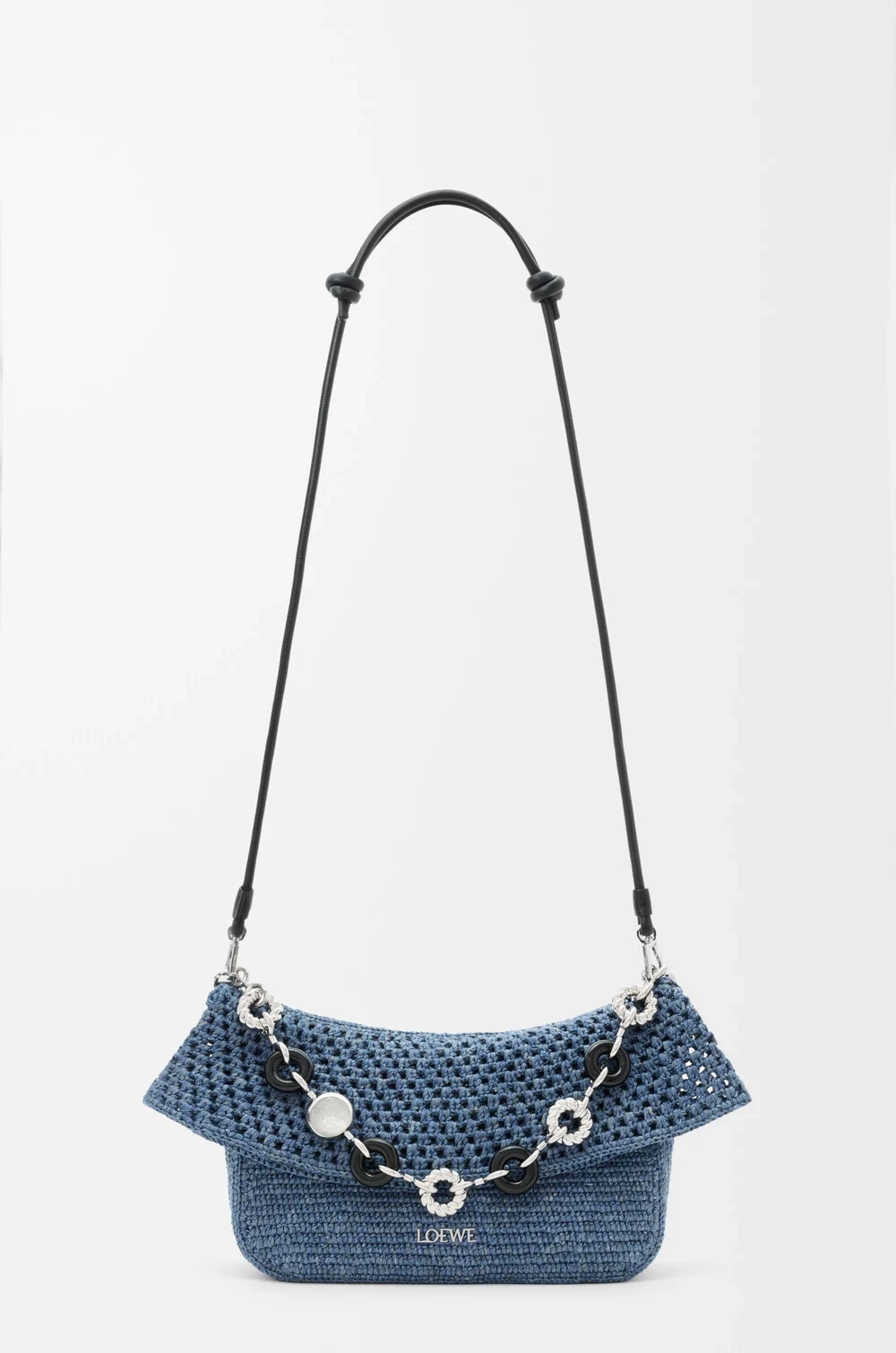 Loewe Средняя сумка Ola связанная крючком, синий