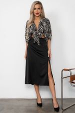 Юбка с разрезом (черный) Юб11-20/4 Nikol