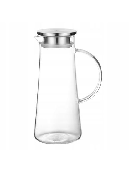 Графин стеклянный 1200 мл. с ручкой Kamille KM 9033 с крышкой из нержавеющей стали