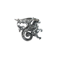 "Вайверн" брошь в серебряном покрытии из коллекции "Бестиарий" от Jenavi с замком булавка