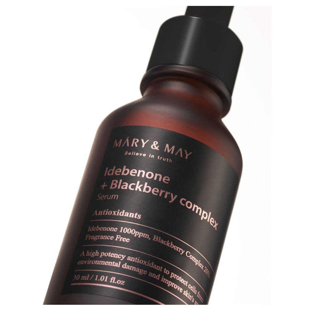 MARY&MAY Антивозрастная антиоксидантная сыворотка для лица с идебеноном и ежевикой Idebenone+Blackberry Complex Serum 30 мл.