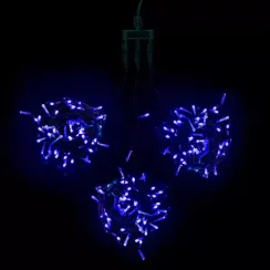 Комплект гирлянд на деревья 60 м., 3 луча по 20 м, 24V, 600 синих LED ламп, черный ПВХ, LTC (KDD600-11-1B)