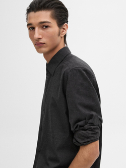 Massimo Dutti РУБАШКА ИЗ 100% ХЛОПКА В ТОНКУЮ ПОЛОСКУ, СЕРЫЙ