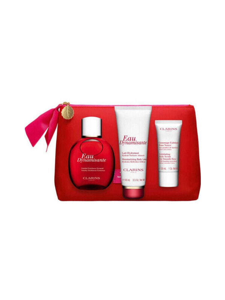 Парфюмерный набор Clarins Eau Dynamisante с увлажняющим кремом и скрабом для тела