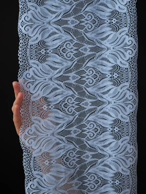 03-294 Кружево эластичное 24 см, голубой 3090