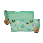 Пенал - косметичка Alingar, ПВХ, молния, брелок, 210 х 80 х 45 мм, "Сладости", микс (роз,зел,бел,голуб)