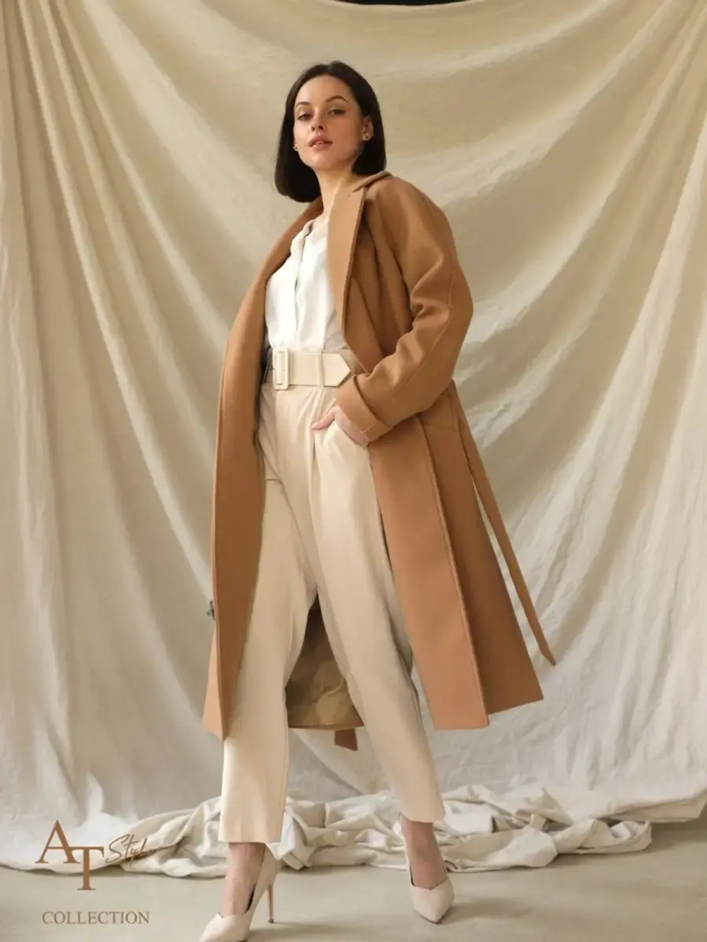 Пальто драповое шерстяное