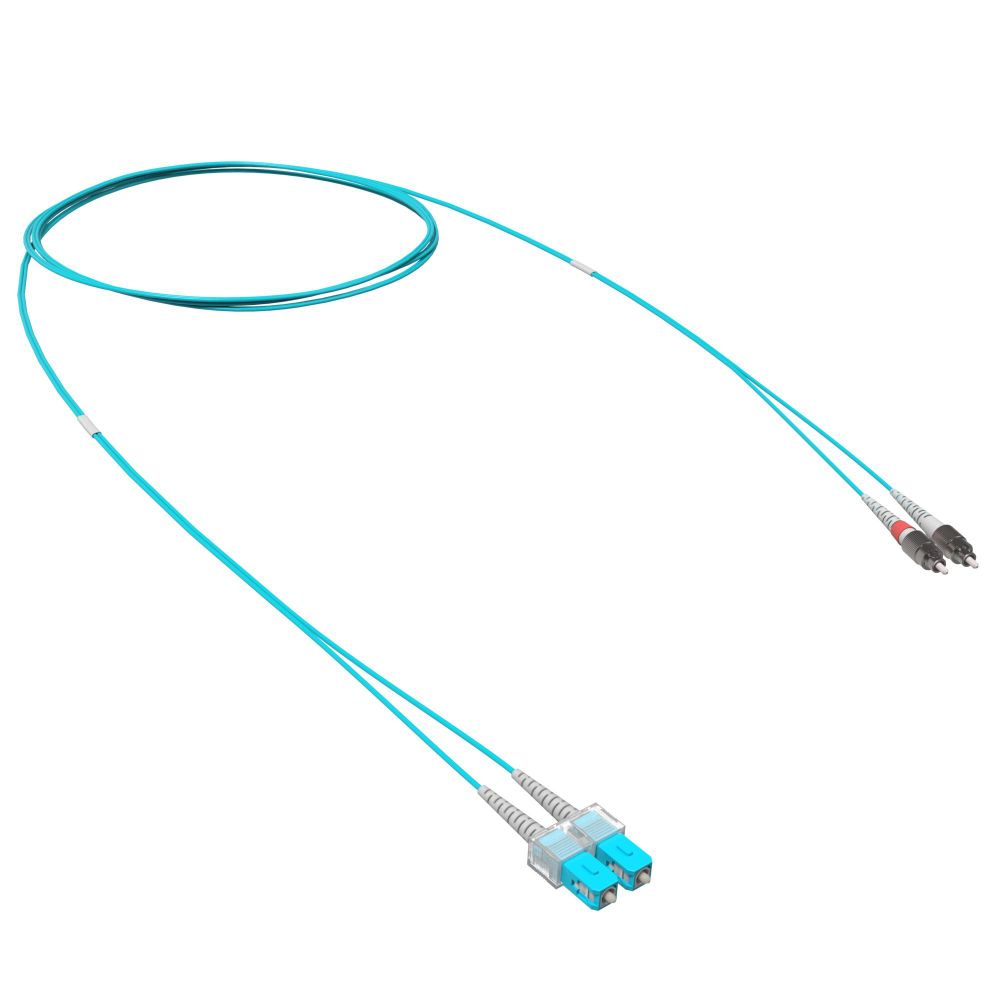 Оптический коммутационный шнур переходной Duplex SC-UPC/FC-UPC, 50/125 OM3, 10 м