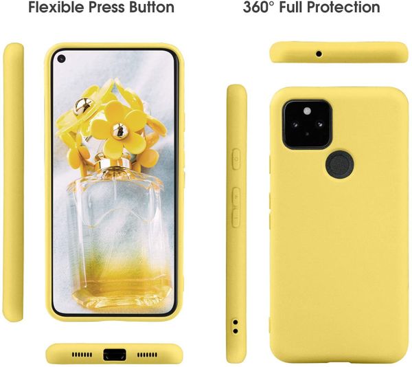 Силиконовый противоударный чехол Aioria для Google Pixel 4a (Желтый)