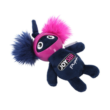 Игрушка для собак JOYSER Puppy Белка в резиновом шлеме с пищалкой S синяя, 14 см