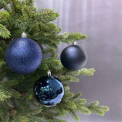 Набор шаров 25шт 8см House of seasons темно-синий в прозрачной упаковке