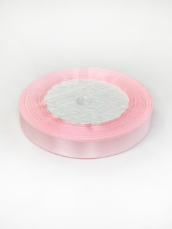 Атласная лента 12 мм (25 ярд) цвет светло-розовый