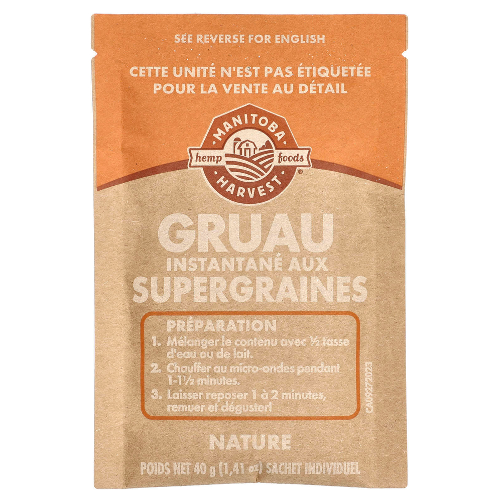 Manitoba Harvest, Овсянка быстрого приготовления, оригинальная, 5 пакетиков по 40 г (1,41 унции)